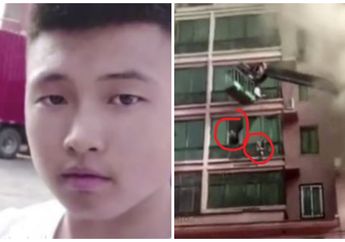 Terobos Kobaran Api Bak Spiderman, Pria Asal China Ini Berhasil Evakuasi Belasan Orang yang Terjebak dalam Gedung Terbakar
