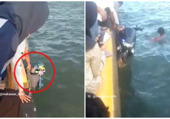 Jelang Waktu Berbuka, Seorang Ibu dan Motor Besarnya Nyemplung ke Laut, Proses Evakuasi Berlangsung Dramatis