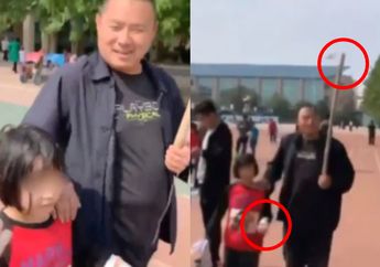 Tega Nian, Putrinya Tengah Sakit hingga Masih Kenakan Selang Infus di Tangannya, Pria Ini Seret Anaknya Berangkat Sekolah Demi Impiannya Sambil Bawa Tongkat di Tangannya