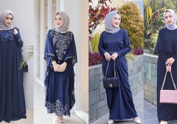 Lebaran Tampil Menawan dengan 4 Dress Hijab Mewah Warna Navy Ini!