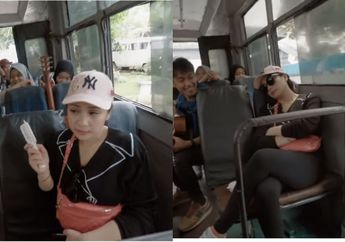 Demi Bagikan THR, Nagita Slavina Rela Naik Metromini Hingga Ketiduran di Dalamnya
