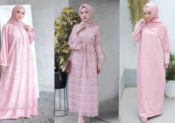Anggun di Hari Lebaran Pakai 5 Pilihan Dress Brokat Kekinian Warna Pink