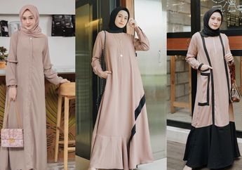 Feminin & Manis Saat Lebaran dengan 6 Gamis Hijab Cokelat Pastel yang Lembut Ini!