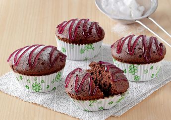 Resep Cupcake Kukus Cokelat Isi Bluberi Keju Enak, Lembutnya Pas Untuk Buka Puasa