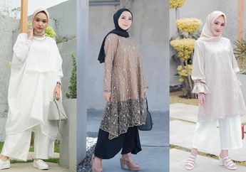 5 Paduan Tunik Brokat dan Celana Kulot Modis Buat Tampilan Lebaran Menawan!
