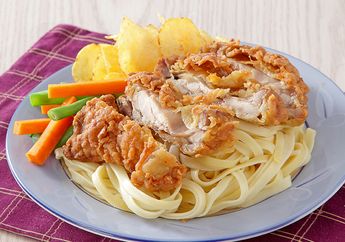 Masak Apa Besok? Resep Fetucini Toping Ayam Krispi Ini Lezatnya Double