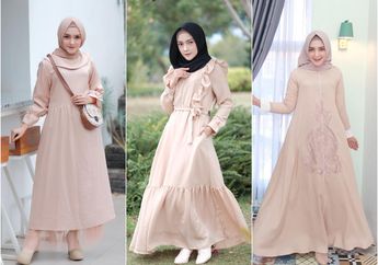Tetap Santun Berhijab Saat Lebaran Pakai 5 Dress Nude. Manis & Anggun!