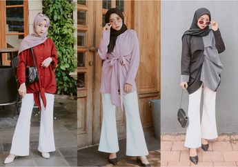 Trendy! Ini 5 Gaya Pakai 1 Celana Putih Bell Bottom Buat Hijaber!