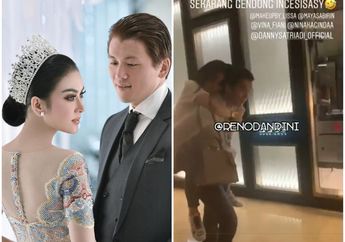 Bak Adegan Romantis di Drama Korea, Reino Barack Menggendong Syahrini di Punggungnya Saat Jalan-jalan di Mall