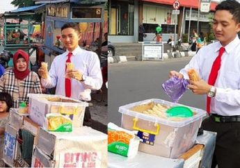 Kelewat Tampan, Penjual Mi Lidi Berdasi Ini Buat Para Ibu Antri Demi Foto Selfie
