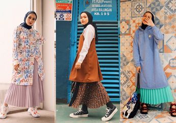 Anti Boring! 8 Ide Tampil Keren Pakai Rok Plisket Ala Selebgram Hijab, Chairunnisa Septiany!