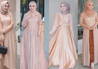 4 Model Kebaya Dress Hijab Warna Mocca Buat Gaya Kondangan yang Elegan!