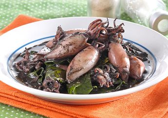 Resep Cumi Masak Tinta Dan Daun Melinjo Enak ini Bikin Makan Jadi Lahap