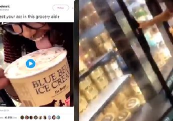 Hati–Hati! Viral Video Wanita Sengaja Jilat Es krim Cup Lalu Dikembalikan ke Freezer Toko