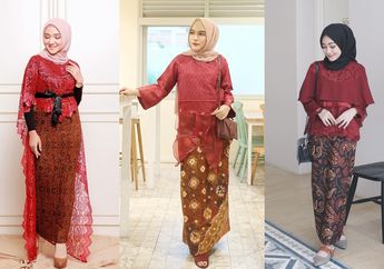 4 Paduan Kebaya Hijab Merah & Kain Batik Biar Jadi Pusat Perhatian Saat Kondangan!