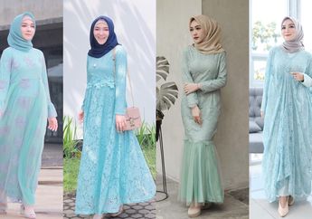 4 Kebaya Dress Hijab Warna Hijau Mint untuk Tampilan Anggun nan Adem ke Kondangan!