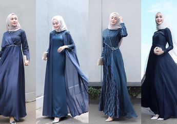 4 Pilihan Dress Hijab Mewah Warna Navy untuk Tampilan Kondangan Elegan