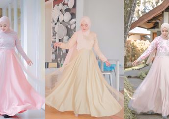 7 Model Flare Dress Hijab Warna Pastel Biar Makin Manis Pas Kondangan!