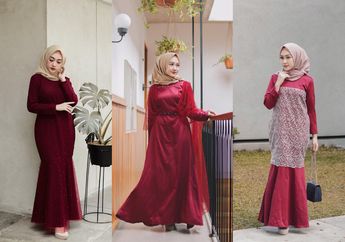 6 Dress Hijab Merah Mewah & Glamor. Bikin Pede Saat Kondangan!
