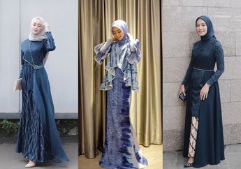 6 Kebaya & Dress Hijab Navy Untuk Kondangan. Lebih Glamor & Charming!