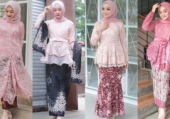 4 Paduan Kebaya Brokat Hijab Warna Pink dan Kain Batik untuk Gaya Kondangan Manis Memikat!