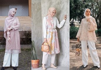 Enggak Melulu Dress, Ini 7 Gaya Hijab Kondangan Menawan Pakai Celana Putih. Tiru Yuk!