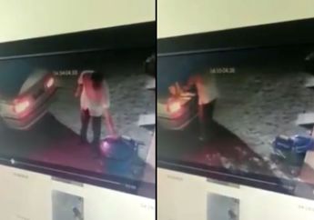 Terekam CCTV, Pengemudi Mobil Mewah BMW Kedapatan Curi Tong Sampah di Depan Sebuah Kantor