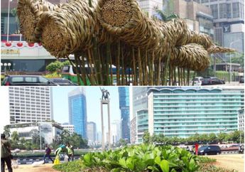 Instalasi Bambu Bundaran HI Seharga Rp 550 Juta Dibongkar, Begini Penjelasan Pemprov DKI Jakarta!