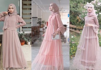 Bisa Buat Kondangan, Pakai 3 Dress Bahan Tile untuk Gaya Hijabers Feminin nan Manis!