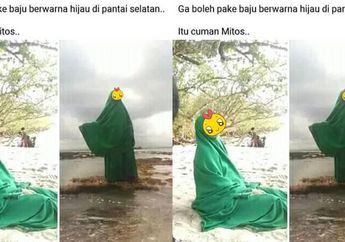 Viral Aksi Emak-emak Pakai Baju Hijau Berpose di Pantai Selatan Jawa, Jadi Kontroversi di Media Sosial