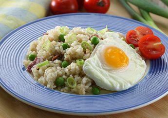 Resep Risotto With Bacon And Poached Egg Enak, Sarapan Ala Italia yang Cocok di Lidah