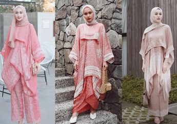 4 Model Outfit Batik Hijab Modern Warna Pastel yang Ayu Dipakai ke Kondangan!