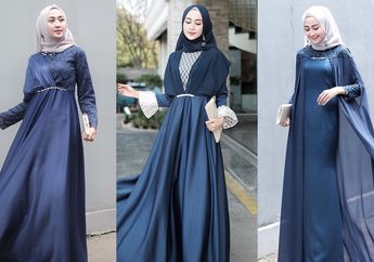 3 Model Dress Satin Hijab Warna Navy untuk Gaya Kondangan Super Elegan!