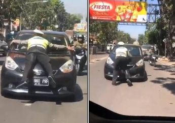 VIRAL Video Polisi Terseret di Kap Mobil yang Ogah Ditilang, Sopir Ternyata Mahasiswa S2 Universitas Swasta di Bandung
