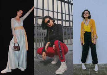 7 Gaya Eva Celia Buat Tampil Keren & Unik Pakai Sneakers Putih!