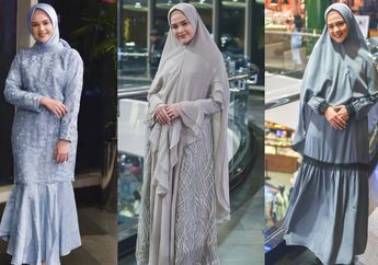 Tiru 4 Model Dress Abu-Abu ala Cut Meyriska untuk Tampilan Hijabers yang Santun dan Anggun!