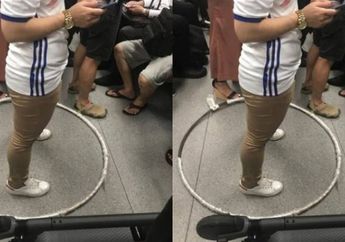 Tak Ingin Berdesak-desakan, Seorang Wanita Pakai Hula Hoop di MRT agar Tidak Didekati Penumpang Lain