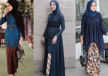 3 Paduan Kebaya Hijab Modern Navy dan Kain Batik Klasik untuk Tampilan Kondangan Memikat!