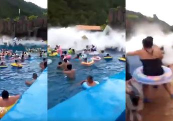 Detik-detik Pengunjung Tersapu Ombak Buatan di Kolam Tsunami, Puluhan Orang Luka-luka dan 3 Orang Patah Tulang