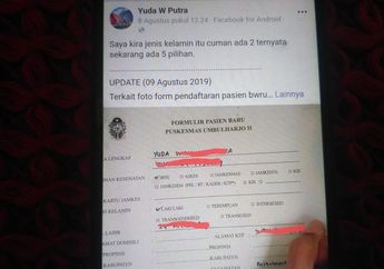Foto Formulir Pendaftaran Pasien di Salah Satu Puskesmas Yogyakarta Viral, Tertera 5 Pilihan Jenis Kelamin