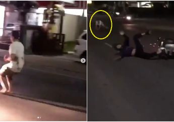 Ngamuk di Tengah Jalan, Seorang Bule Perlihatkan Tendangan Kungfu ke Pengendara Motor dan Tabrakan Diri ke Mobil