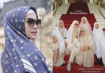 Salat Ied Bersama Keluarga, Syahrini Pakai Mukena Rancangannya Sendiri yang Dilengkapi Pin Berlapis Emas, Begini Penampilannya!