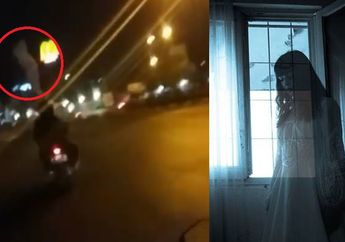 Viral Penampakan Pocong Nangkring di Atas Pengendara Motor yang Terekam Kamera di Jalanan Jawa Barat