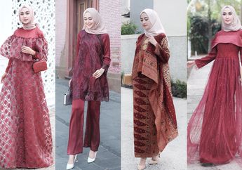 4 Inspirasi Busana Muslimah Mewah Warna Maroon Buat Kondangan Malam Hari. Memukau!