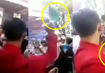 Tega Banget! Sosok Cowok Berjaket Merah Diduga Lempar Plastik Berisi Bensin, Sebelum Polisi Cianjur Terbakar