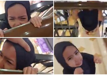 Video Viral, Kelakuan Lucu Bocah 4 Tahun yang Menangis Panik Saat Kepalanya Terjepit di Pagar Mall