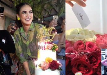 Setelah Lunch Ultah Bersama Sahabat, Luna Maya Pamer Dapat Buket Bunga dari Sosok Misterius Berinisial R 'Thank You'