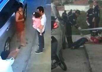 Sebelum Ditembak Mati Oleh Seorang Pria Tak Dikenal, Sosok Ayah ini Terekan CCTV Sempat Tenangkan Anaknya dan Serahkan Ke Pengasuh