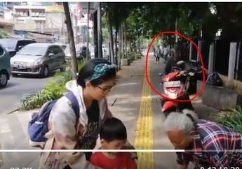 Tak Tau Malu, Pengendara Motor Naik Trotoar Serempet Anak Kecil dan Serang Pejalan Kaki, Identitasnya Kini Tersebar Lewat Medsos