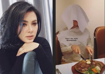 Takut Bau Asap, Gaya Makan Malam Syahrini Tutupi Kepala Menggunakan Kain Jadi Sorotan